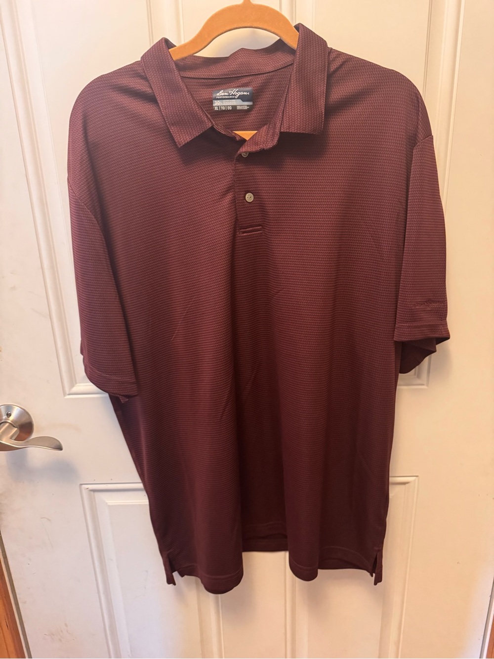 Hogan Men’s Maroon Polo Shirt - Short Sleeve Performance Knit